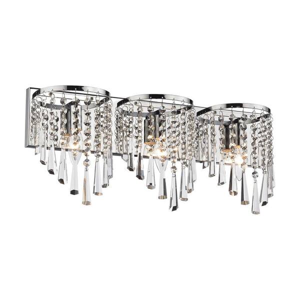 Titan Lighting Jariah 3-Light Polished Chrome Vanity Light