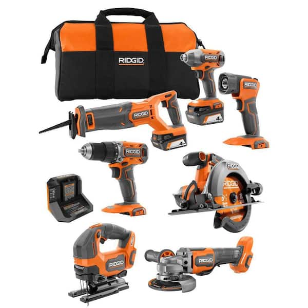 18V Cordless 5-Tool Combo Kit with 18V Brushless Cordless 2-Tool Combo Kit with Jigsaw and Router (Tools Only)