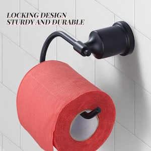 Wall-Mount Single Post Toilet Paper Holder in Stainless Steel Matte Black