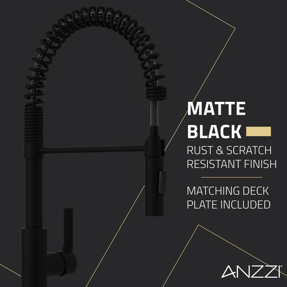 Matte Black Stainless Steel Touchless Pull-Down Kitchen Faucet