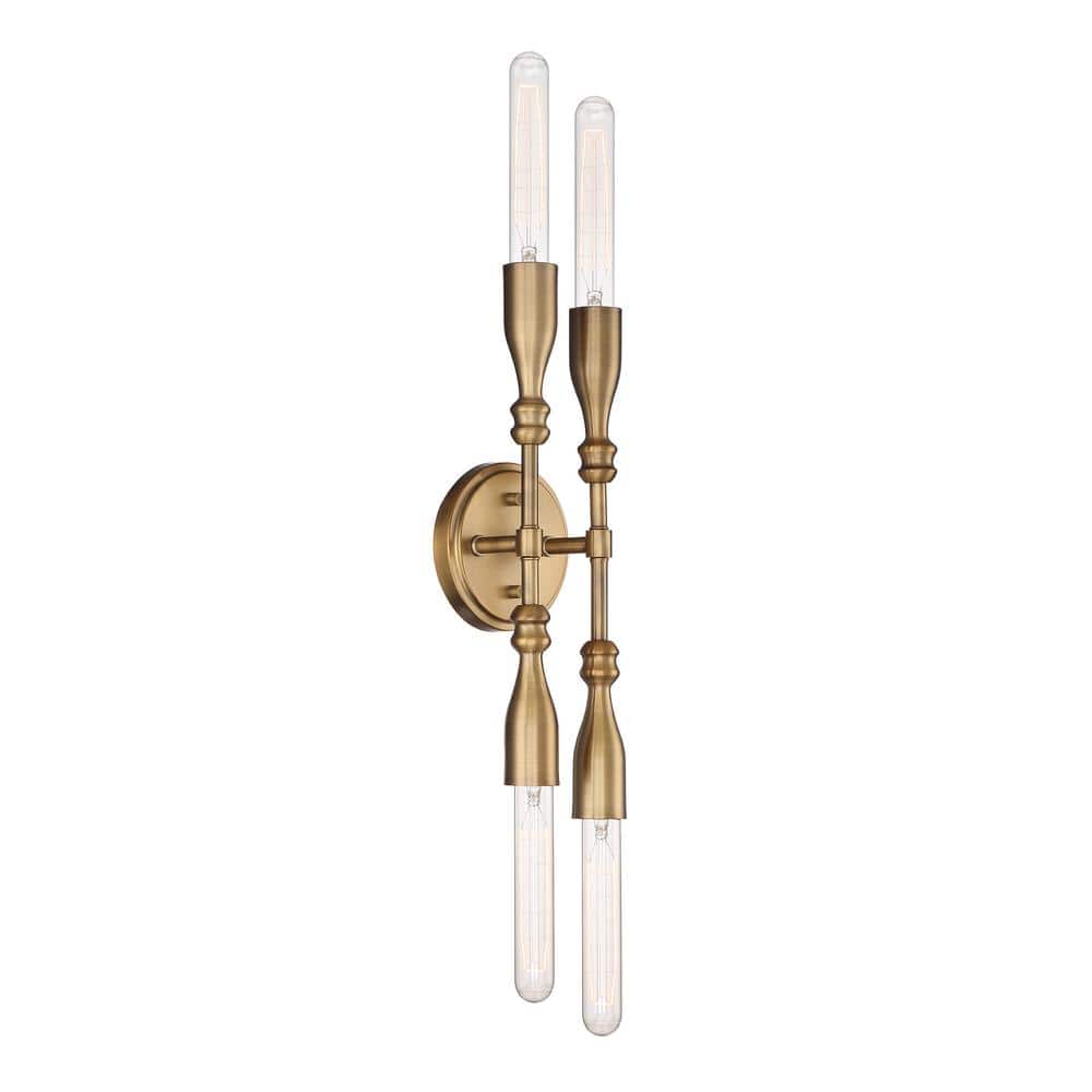 Louise Old Satin Brass 16'' Dimmable 4-Light Vanity Fixture