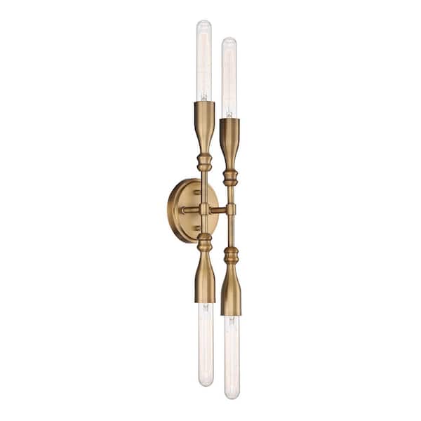 Designers Fountain Louise 16.25 in. 4-Light Old Satin Brass Transitional Vanity Light