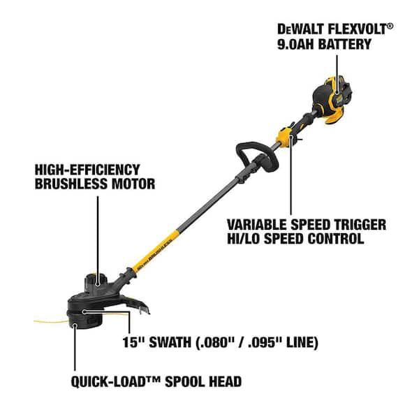 FLEXVOLT 60V MAX 15 in. Brushless Cordless Battery Powered String Trimmer Kit with (1) FLEXVOLT 3 Ah Battery and Charger