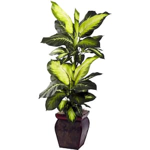 45 in. Green Artificial Golden Dieffenbachia in Pot