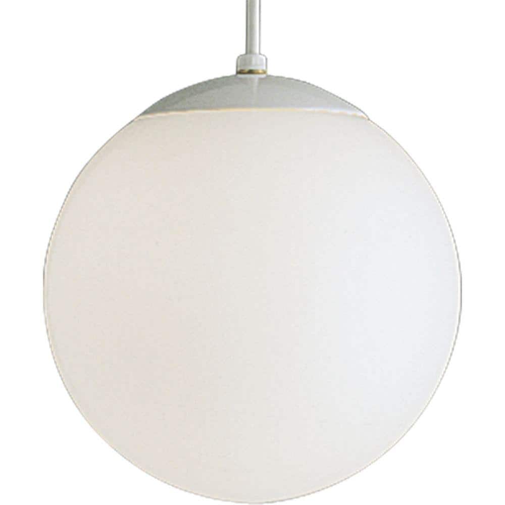 Satin White Opal Globe 12" Pendant Light with Incandescent and LED Compatibility