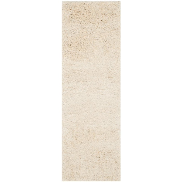 SAFAVIEH California Shag Ivory 2 ft. x 11 ft. Solid Runner Rug