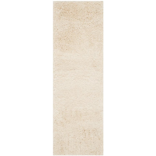 SAFAVIEH California Shag Ivory 2 ft. x 7 ft. Solid Runner Rug