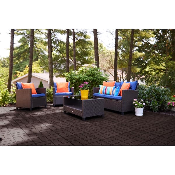 16 in. x 16 in. x 5/8 in. Brown SmartLoc Rubber Paver (75-Pack)
