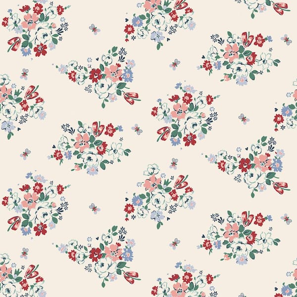 Unbranded Clifton Floral Cream Multi-Colored Wallpaper Sample