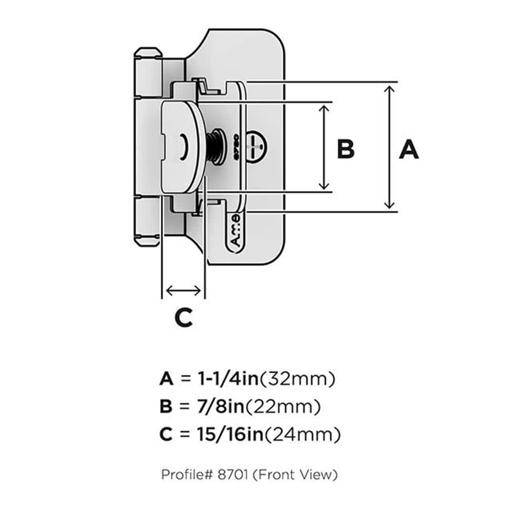 Oil Rubbed Bronze Frameless Cabinet Hinges - 2 Pack