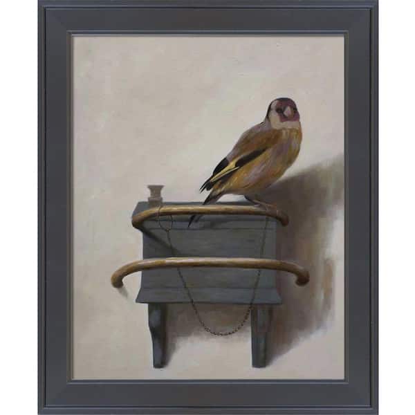 LA PASTICHE The Goldfinch by Carel Fabritius Gallery Black Framed Animal Oil Painting Art Print 20 in. x 24 in.