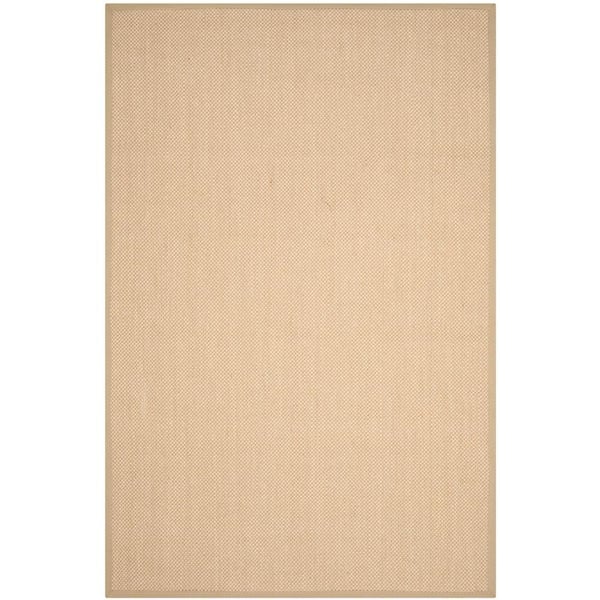 Natural Fiber 6 ft. x 8 ft. Maize/Linen Solid Color Area Rug