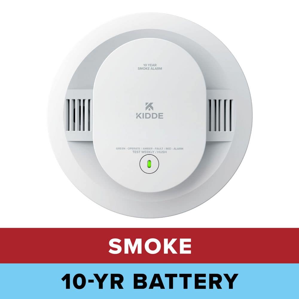 10-Year Battery Powered Smoke Detector with Photoelectric Sensor and Voice Alerts, 20SD10-V