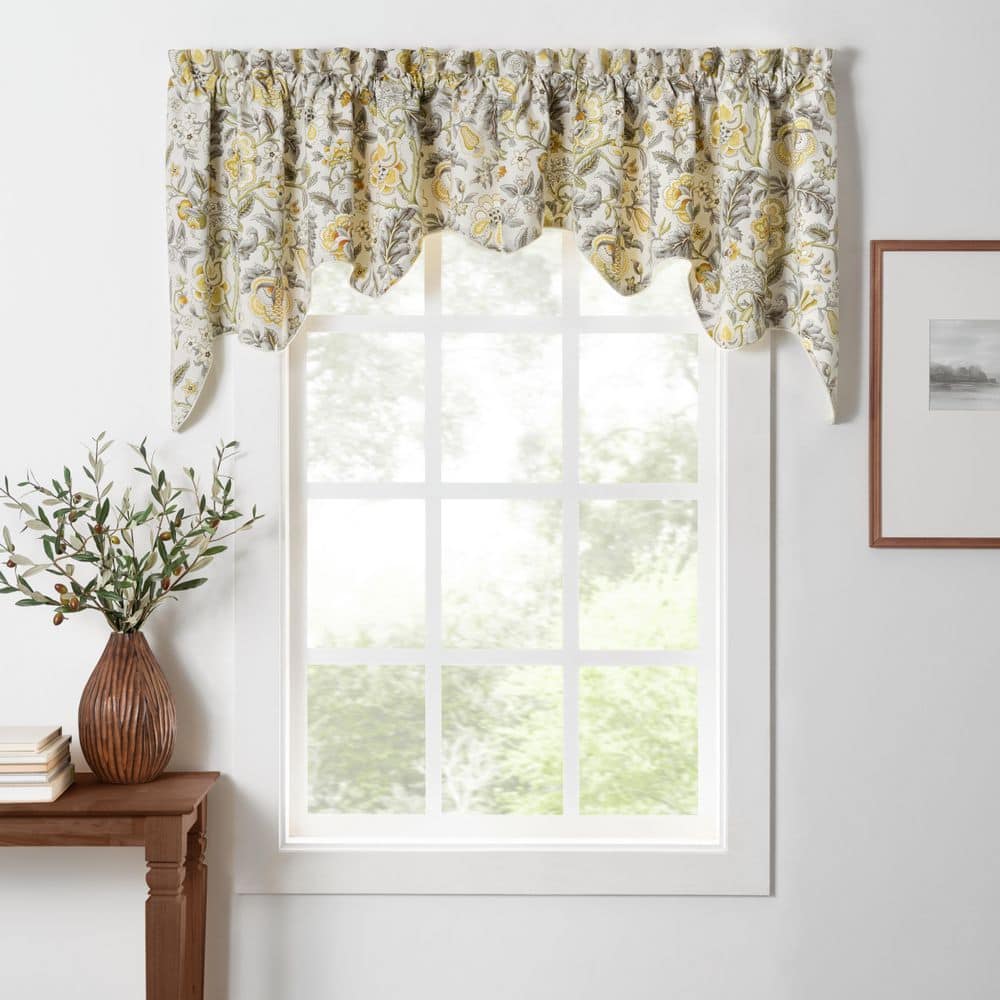 Ellis Curtain Regency 30 in. L Cotton Lined Duchess Valance in Grey ...