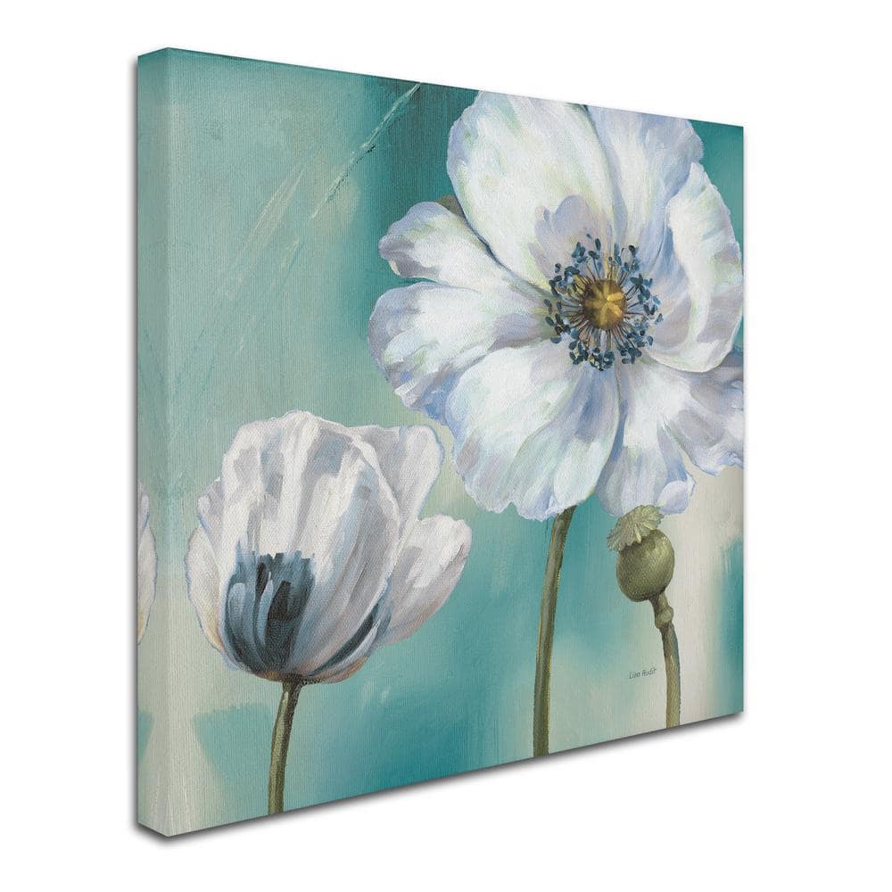 Teal and White Floral Canvas Art by Lisa Audit, 18 x 18