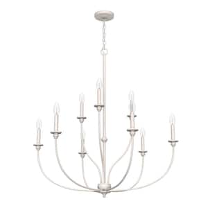 Southcrest 9-Light Distressed White Chandelier