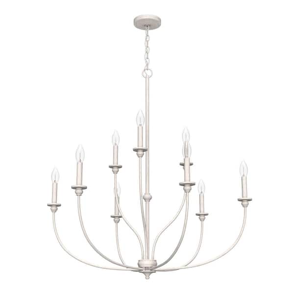 Southcrest 9-Light Distressed White Chandelier