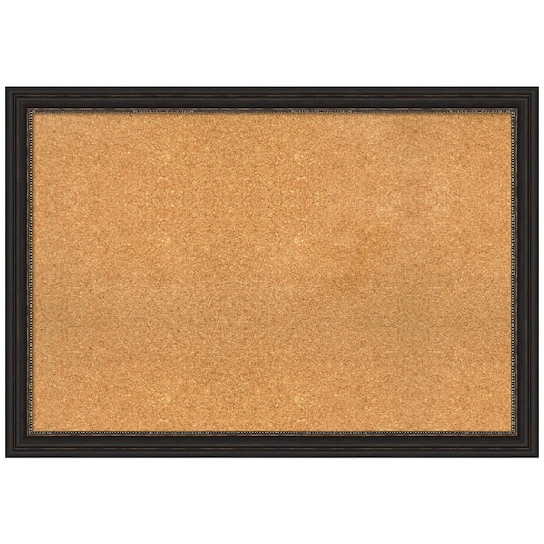 Amanti Art Accent Bronze 39.50 in. x 27.50 in. Narrow Narrow Framed Corkboard Memo Board