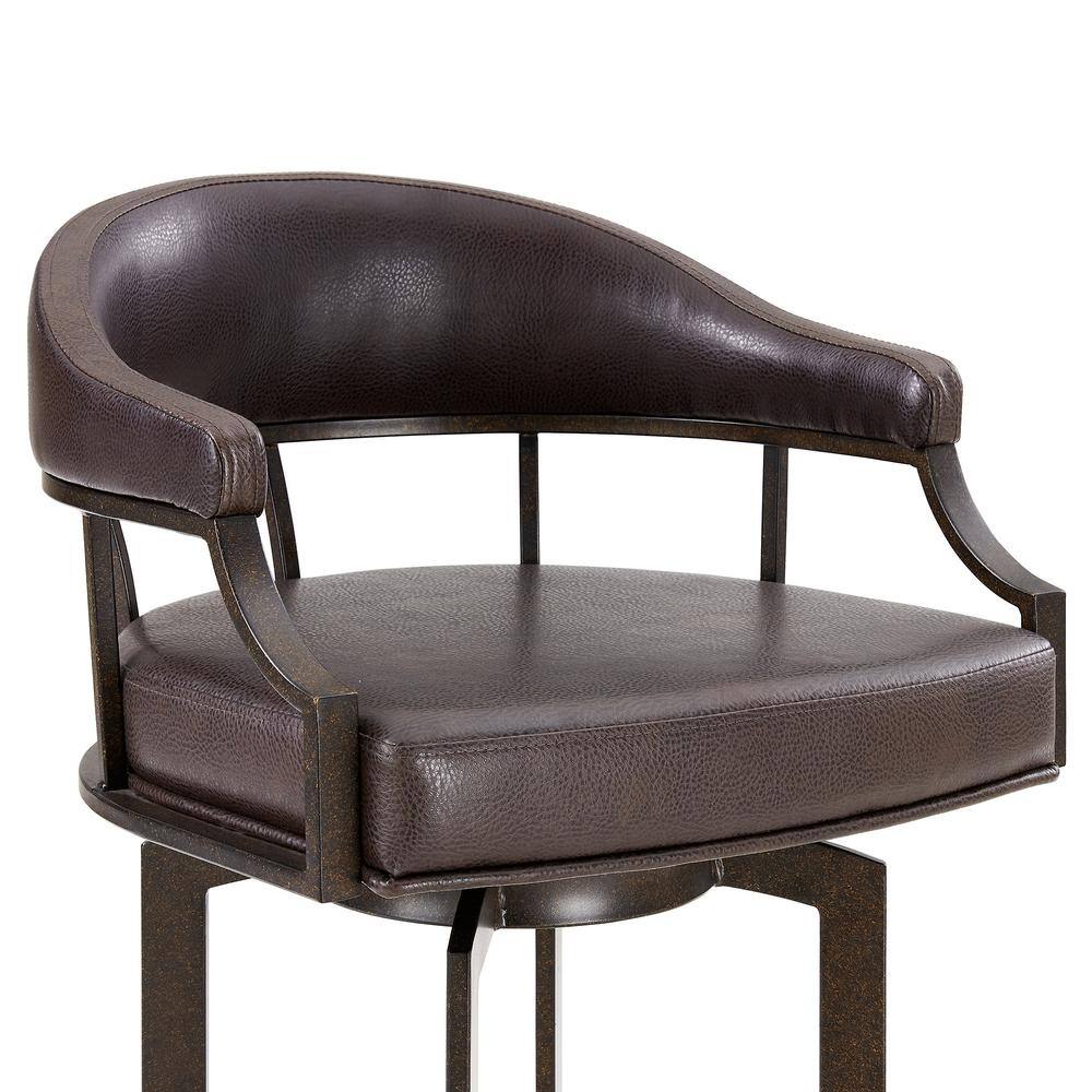 Titana 30" Gray Faux Leather Swivel Bar Stool