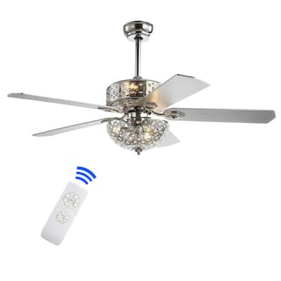 Jonathan Y Crista 52 In Chrome 3 Light Metal Wood Led Ceiling Fan With Jyl9600a The Home Depot Jonathan Y Crista 52 In Chrome 3 Light, Clear Crystal Ball Chrome Universal Ceiling Fan Light Kit