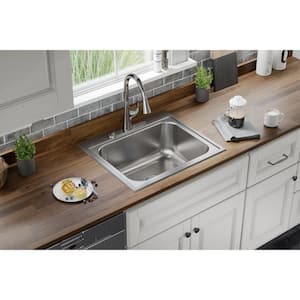 Parkway 25 in. Drop-in Single Bowl 20-Gauge Stainless Steel Kitchen Sink Only