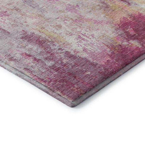 Mayfield Premium Machine Washable Abstract AMF1640 Pink 10 ft. x 14 ft. Area Rug