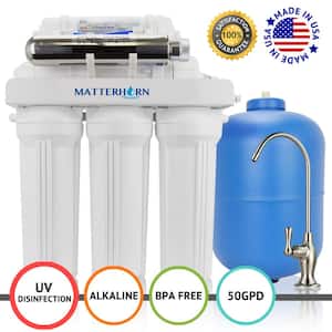 7-Stage Under-Sink Superior Reverse Osmosis pH+ Alkaline Mineral and UV Water Filtration System with 50 GPD Membrane