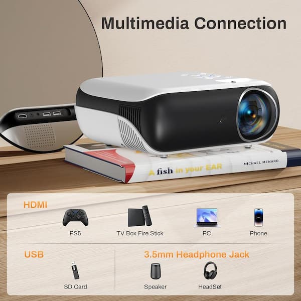 TVY Native 1080P Home Theater Projector orders 5000 Lumens and 200'' Display Portable O