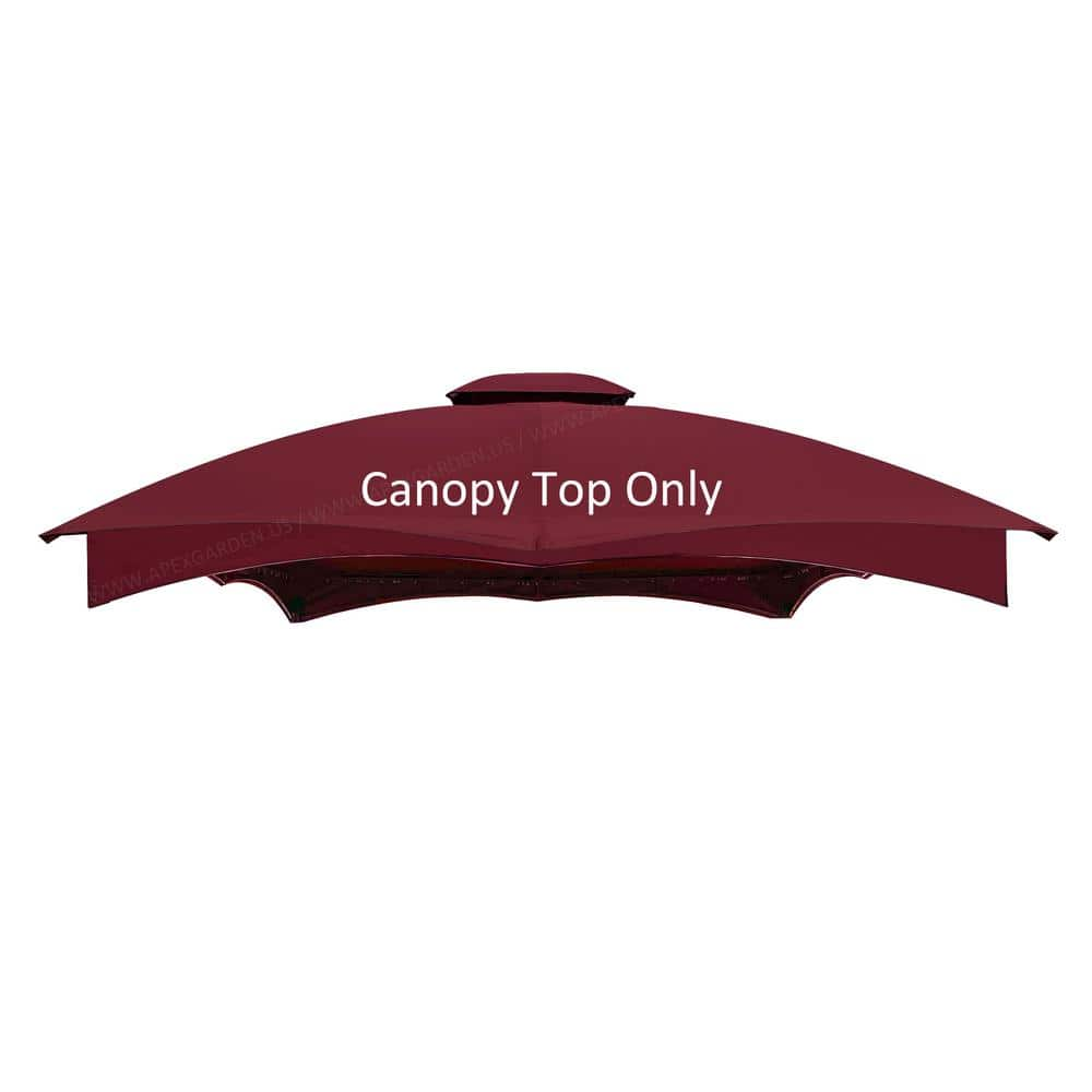 APEX GARDEN Replacement Canopy Top for 10 ft. x 12 ft. Massillon/Turnberry Gazebo - Burgundy