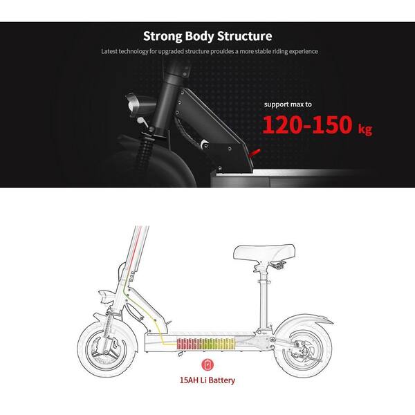 10 in. 500W 48V 15ah Electric Scooter Folding Adults off Road E