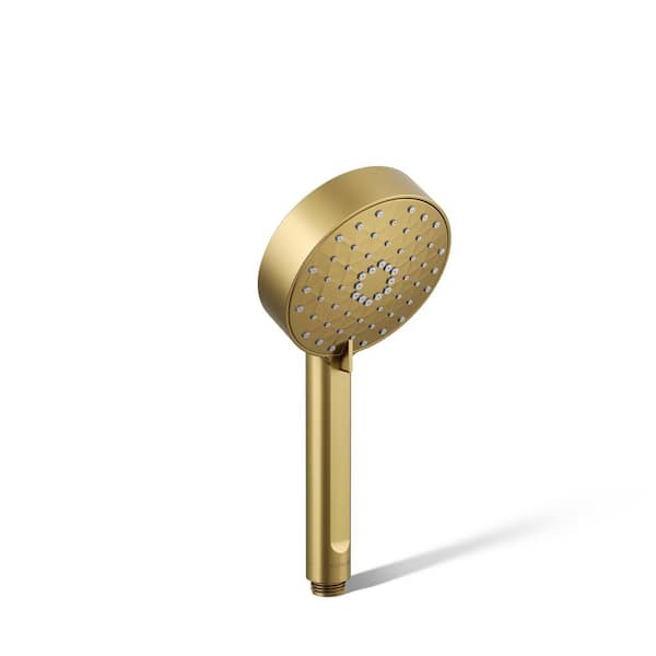 KOHLER Awaken 3-Spray Patterns with 1.75 GPM 4. 3125 in. Wall Mount Handheld Shower Head in Vibrant Brushed Moderne Brass