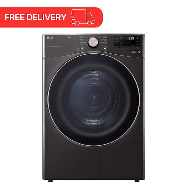 7.8 cu. ft. Mega Capacity ventless Smart Front Load Dryer in Black Steel with Dual Inverter HeatPump Technology