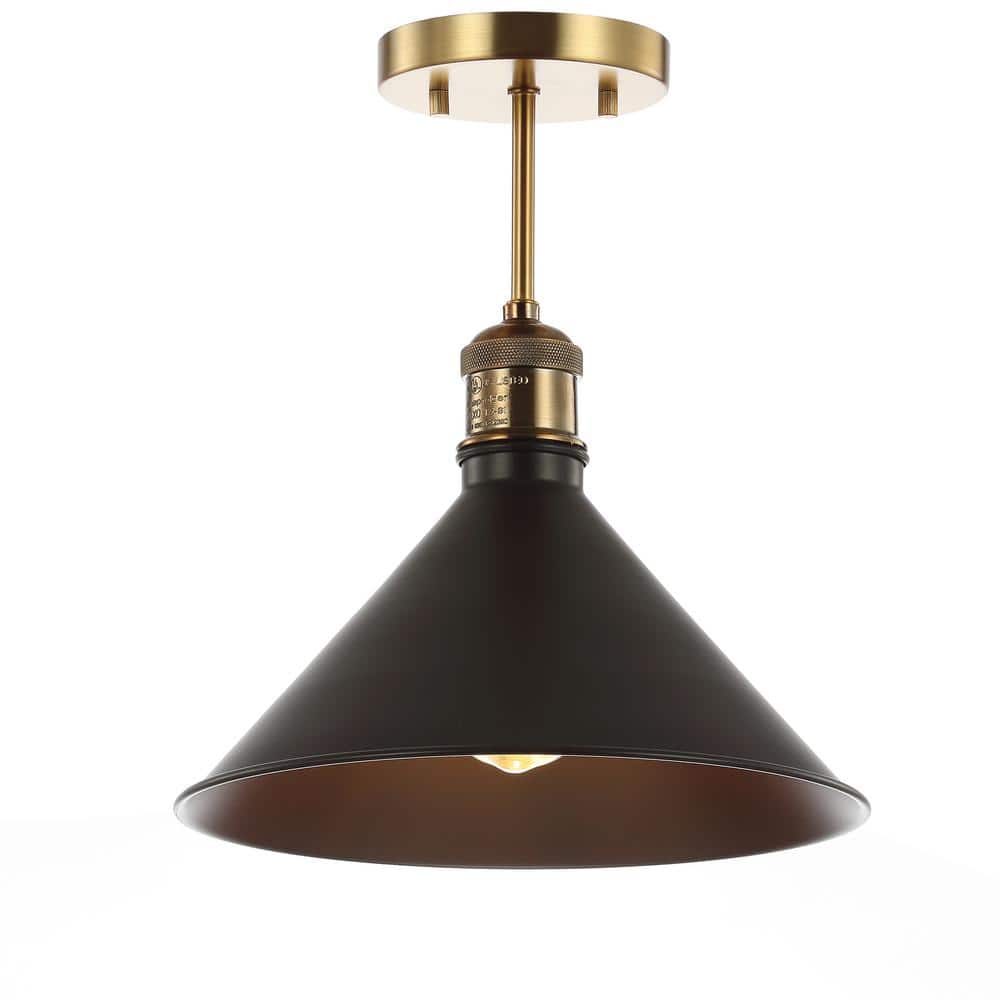 Nick 11" Oil Rubbed Bronze LED Drum Ceiling Light