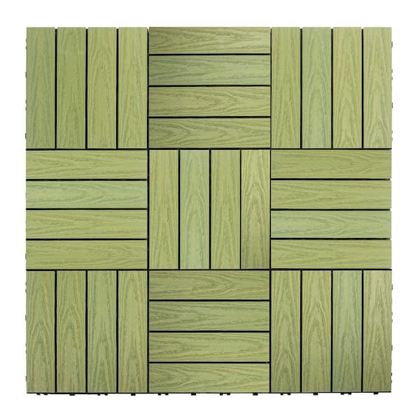 NewTechWood UltraShield Naturale 1 ft. x 1 ft. Quick Deck Outdoor Composite Deck Tile Sample in Irish Green