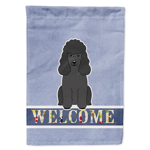 Caroline's Treasures 28 in. x 40 in. Polyester Poodle Black Welcome Flag Canvas House Size 2-Sided Heavyweight