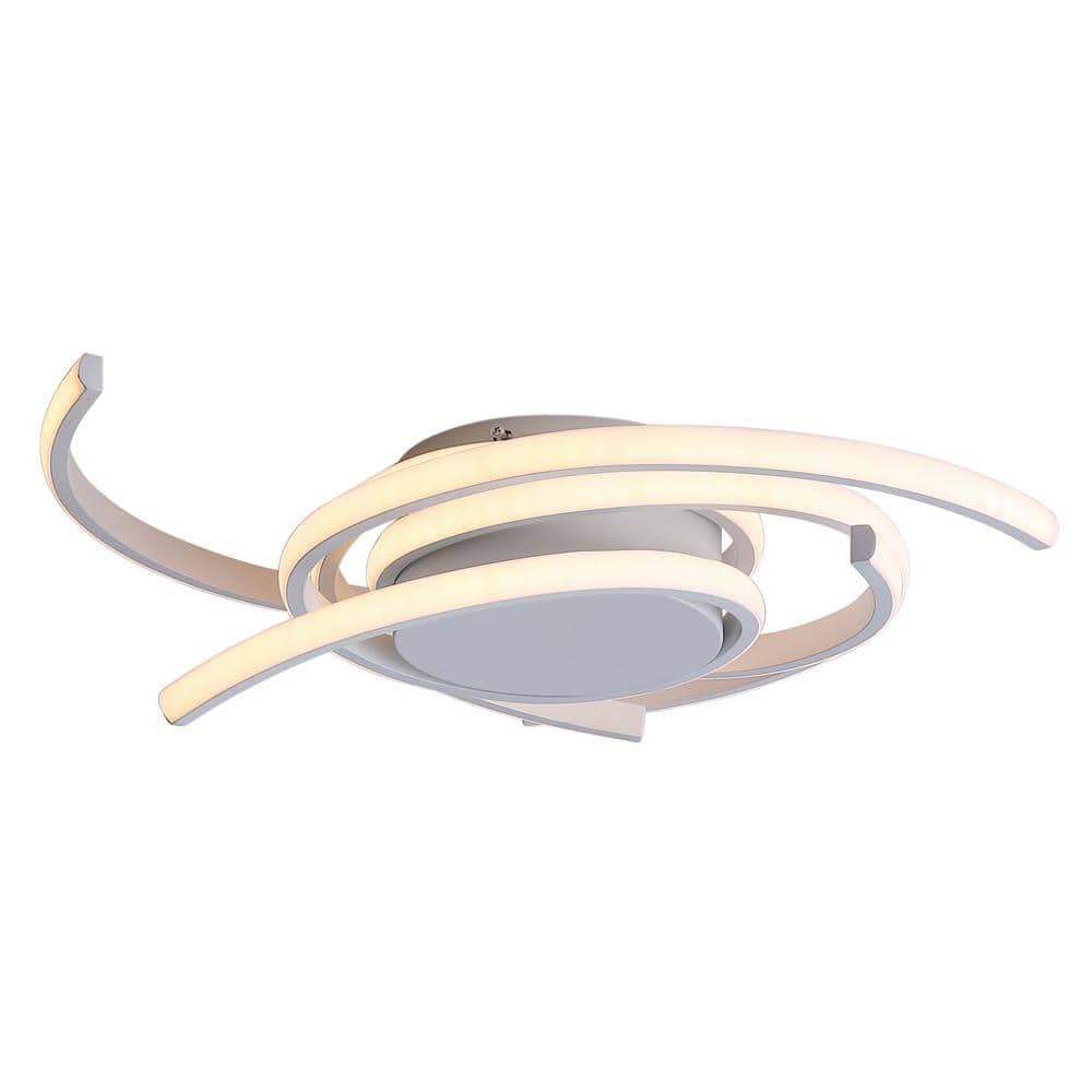 22 in. 1-Light Modern Linear Integrated LED Flush Mount Ceiling Lighting Fi