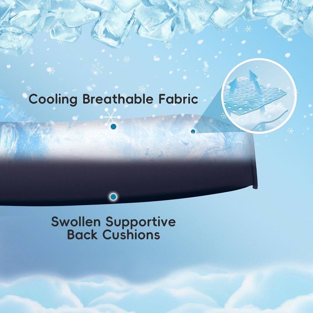 Infographic detailing fabric features like breathability and support.
