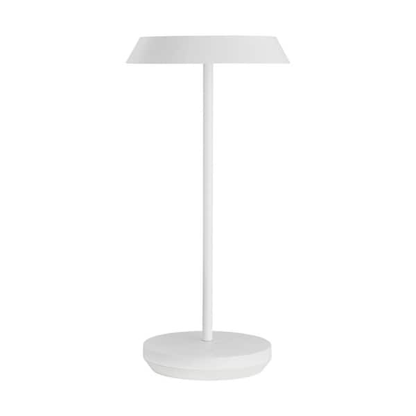 Tepa 6.4 in. W x 13.1 in. H Matte White Integrated LED Accent Table Lamp for Living Room with Metal Shade