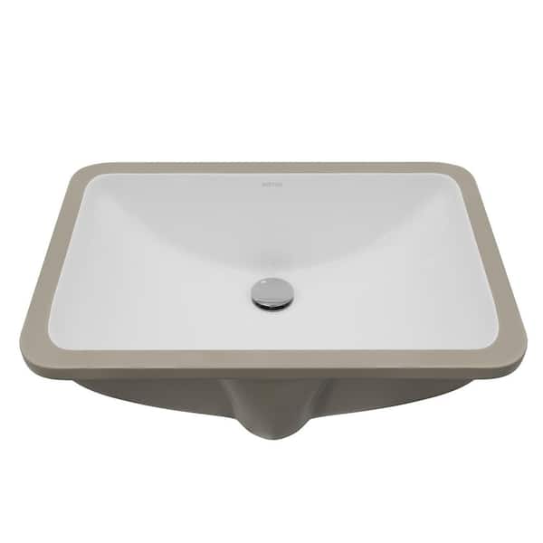 Valera 20-1/2 in. x 14-1/2 in. Rectangular Undermount Vitreous China Bathroom Sink in White