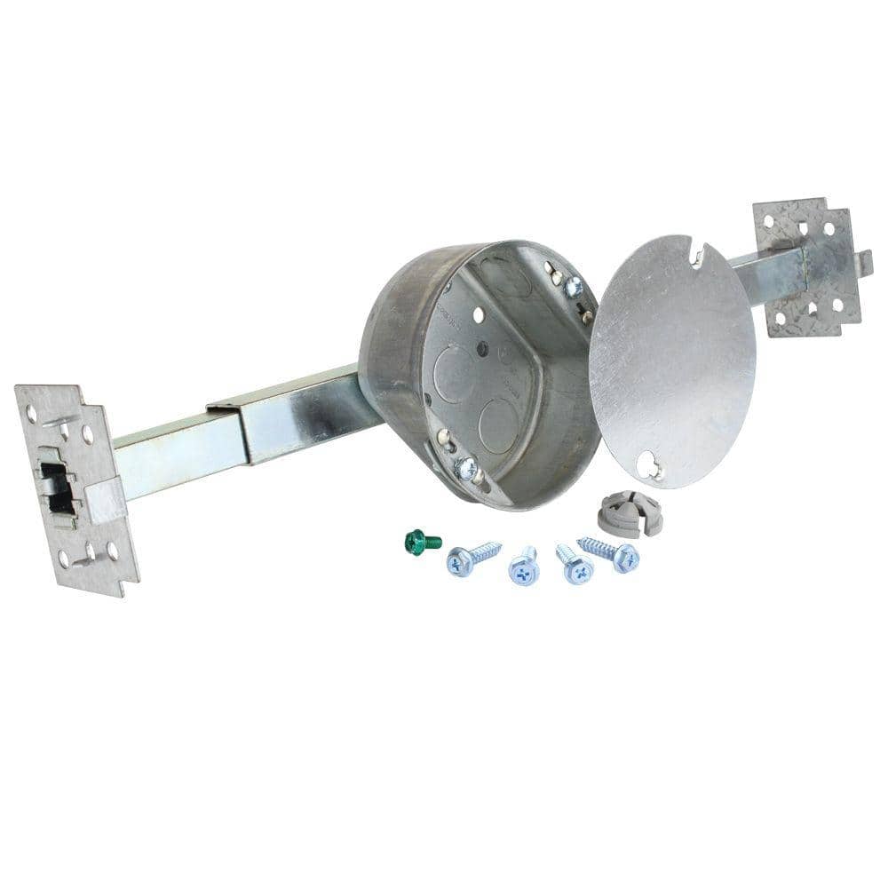 UPC 857617004071 product image for 4 in. Round 1-1/2 in. Deep 15.3 cu. in. Metallic Ceiling Fan/Light Fixture Box a | upcitemdb.com
