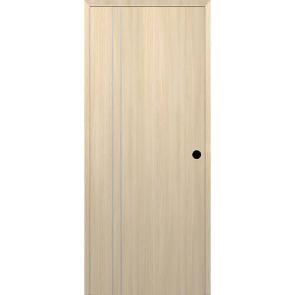 Belldinni Optima 2V DIY-Friendly 28 in. x 80 in. Left-Hand Solid Core Loire Ash Composite Single Prehung Interior Door