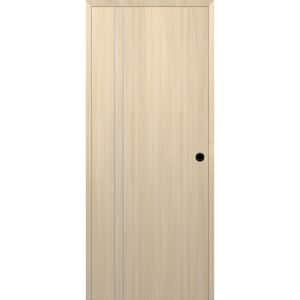 Optima 2V DIY-Friendly 28 in. x 84 in. Left-Hand Solid Core Loire Ash Composite Single Prehung Interior Door