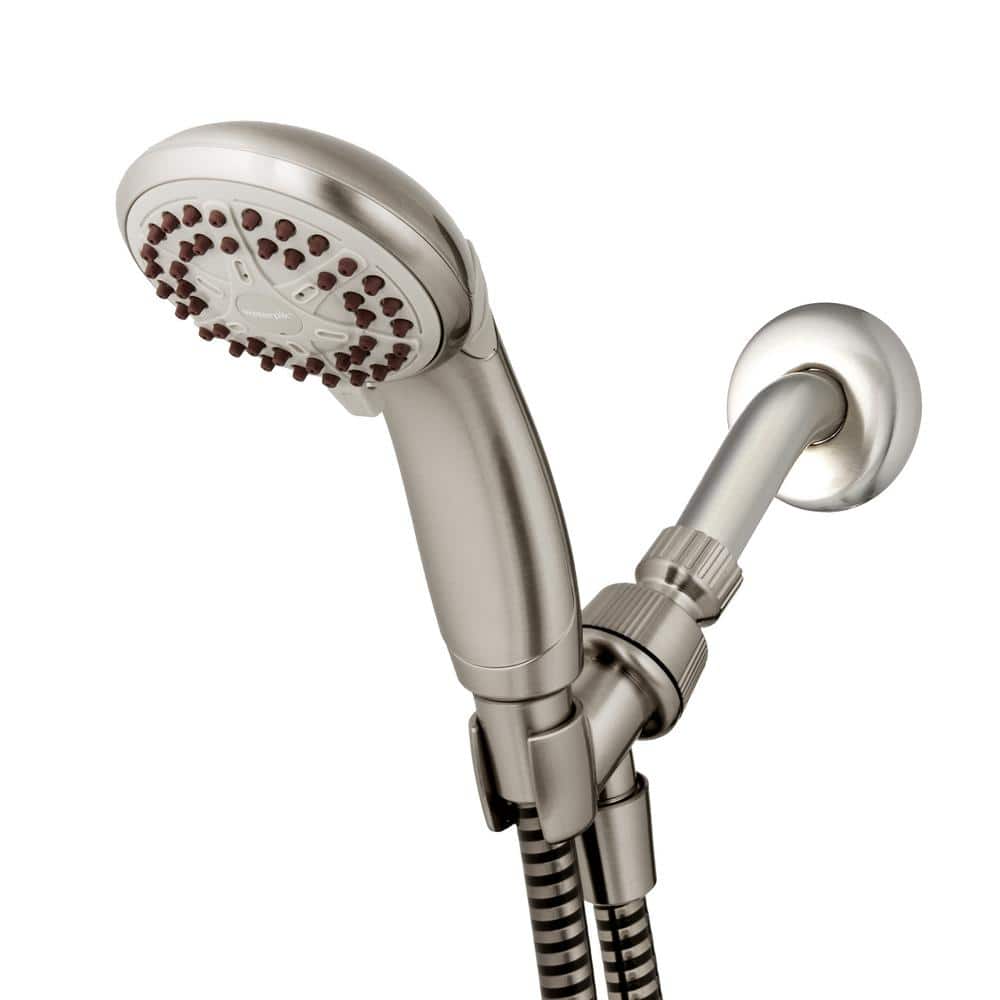 3-Spray 3.3 in. Single Wall Mount Handheld Adjustable Shower Head in Brushed Nickel
