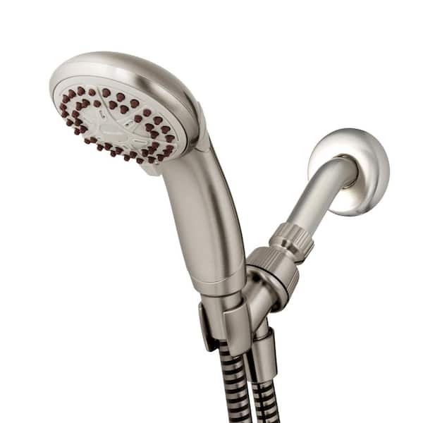 Waterpik 3-Spray 3.3 in. Single Wall Mount Handheld Adjustable Shower Head in Brushed Nickel