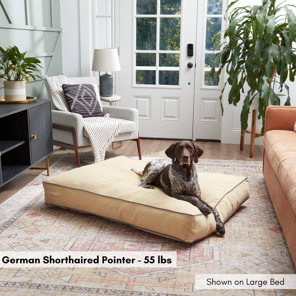 Large Cream Microfiber Pillow Style Dog Bed