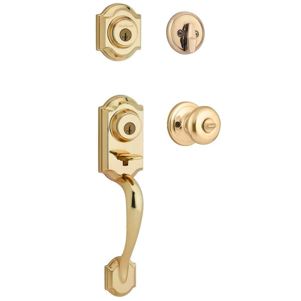UPC 883351396325 product image for Montara Polished Brass Single Cylinder Door Handleset with Juno Entry Door Knob  | upcitemdb.com
