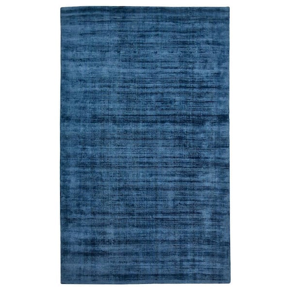 5 ft. x 8 ft. Dark Blue Striped Hand Woven Area Rug