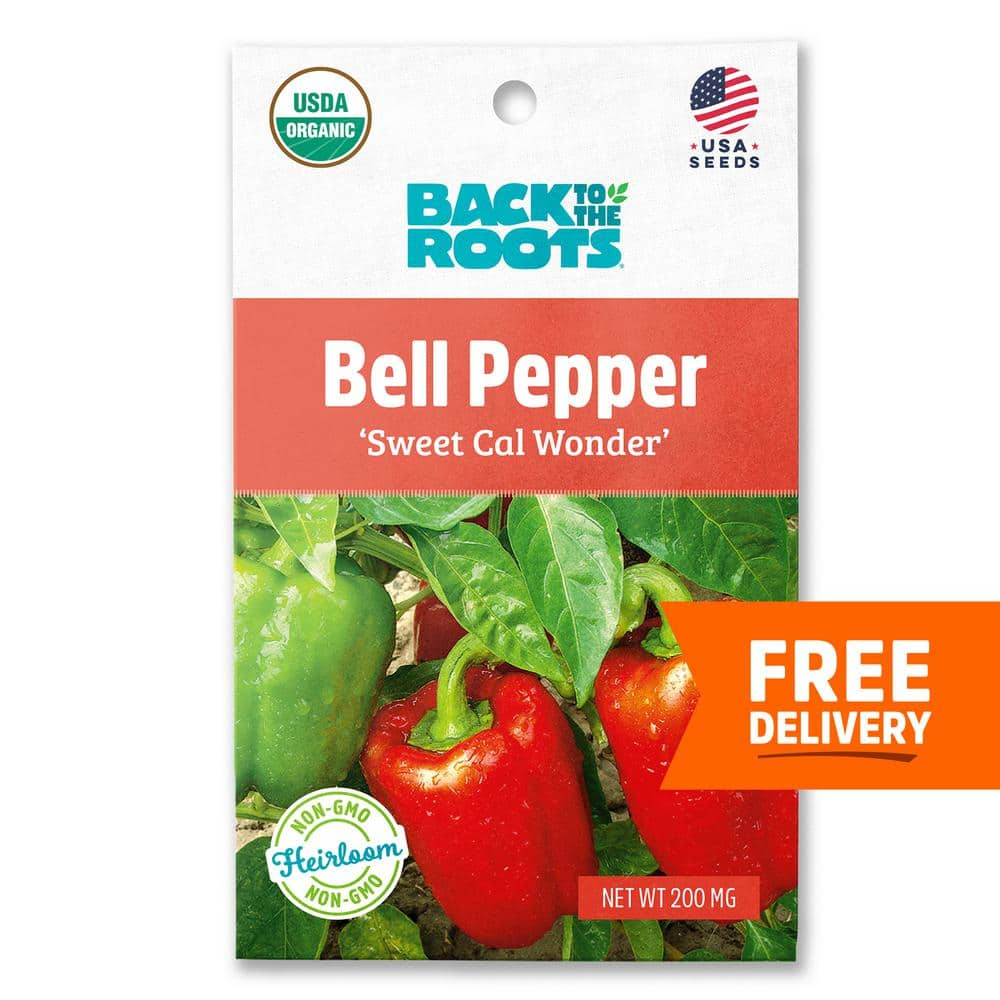 Back to the Roots Organic Sweet Cal Wonder Bell Pepper Seeds  1 Seed Packet