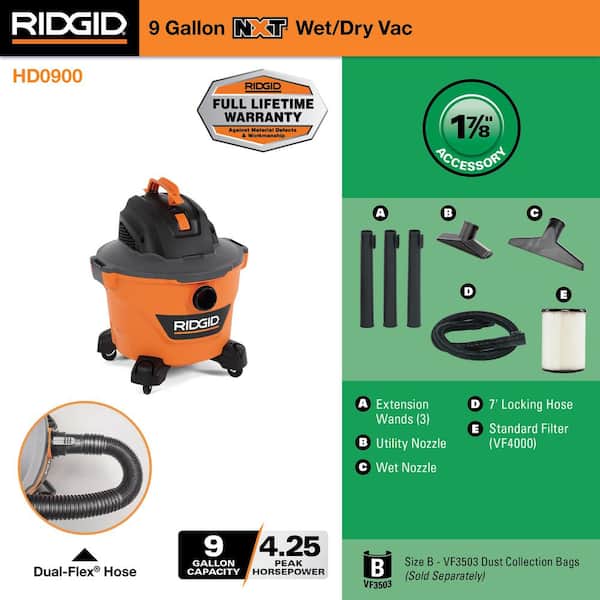 Hose and Accessory Adapter Kit for RIDGID Wet/Dry Shop Vacuums