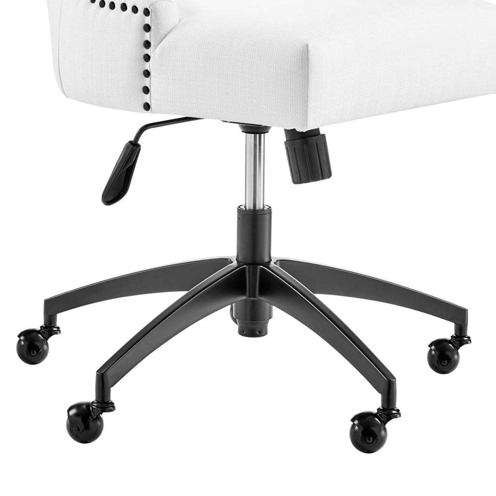 Retro Modern Swivel Fabric Office Chair in Black & White